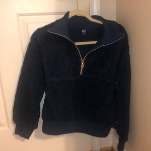 Navy shacket pullover for sale
